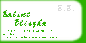 balint bliszka business card